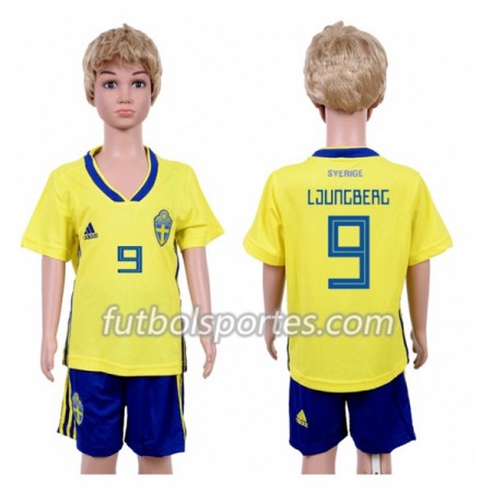 Camisetas Suecia Ljungberg 9 Niño Primera Equipacion Mundial 2018